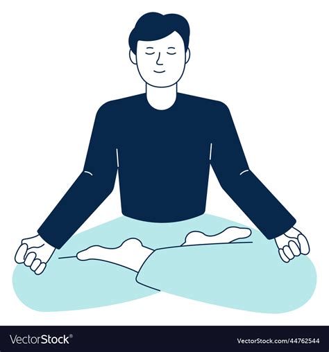 Lotus Asana Icon Man Sit In Yoga Pose Royalty Free Vector