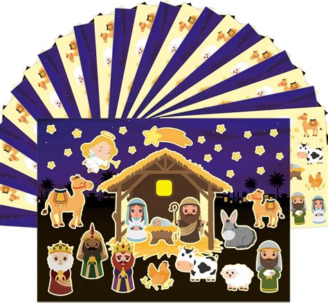 Amazon Whatsign Nativity Stickers Sets Make A Nativity Scene