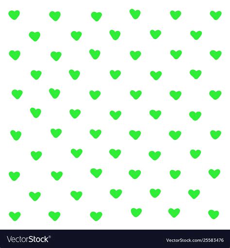 Cute Green Hearts Abstract Background Geometric Vector Image