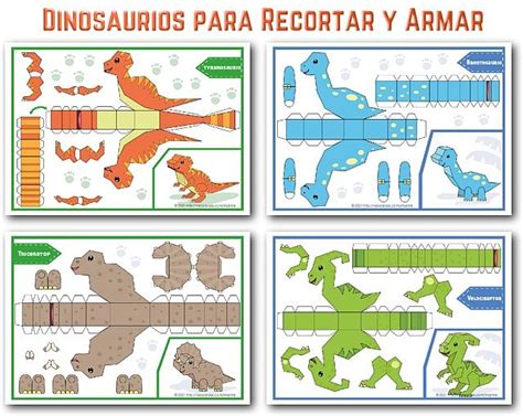 Planitillas Para Recortar Y Formar Dinosaurios Hojas Para Practicar