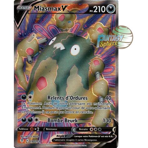 Pokémon Miasmax V Full Art Ultra Rare 190 203 Epee et Bouclier