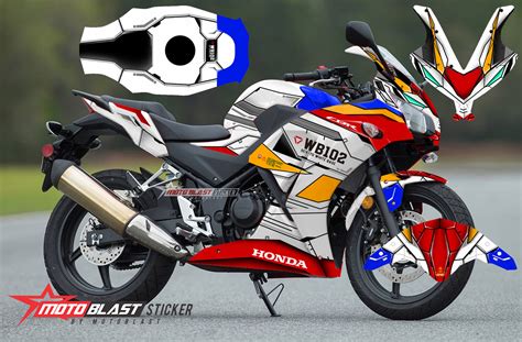 Modifikasi Striping Honda CBR150R Lokal Livery Gundam Unicorn MOTOBLAST