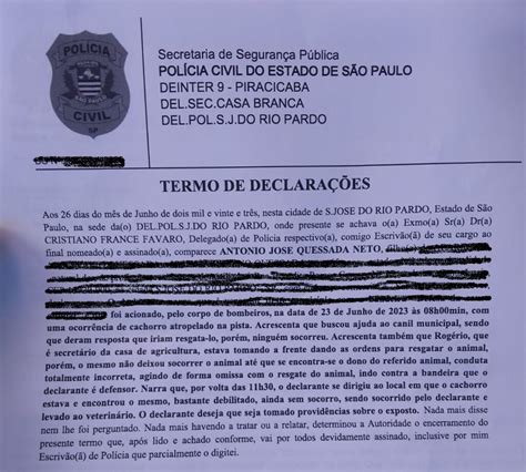 Vereador Toco Quessada registra boletim de ocorrência após secretário