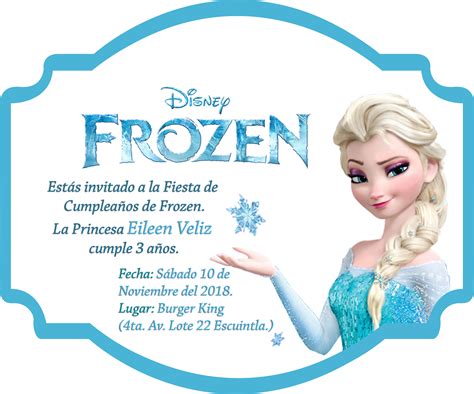 Diseño Tarjeta De Invitación Para Cumpleaños De Frozen Cumpleaños