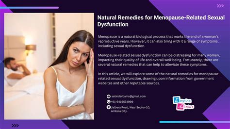 Natural Remedies For Menopause Related Sexual Dysfunction