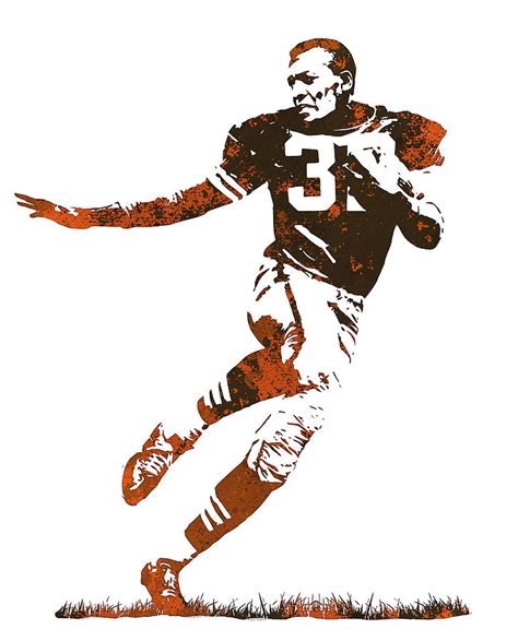 Jim Brown Cleveland Browns Legend Pixel Art 2000 Mixed Media By Joe Hamilton Fine Art America