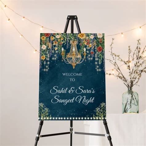 Indian Sangeet Sign Sangeet Night Welcome Board Zazzle Indian