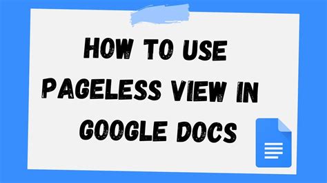 How To Use Pageless View In Google Docs Youtube