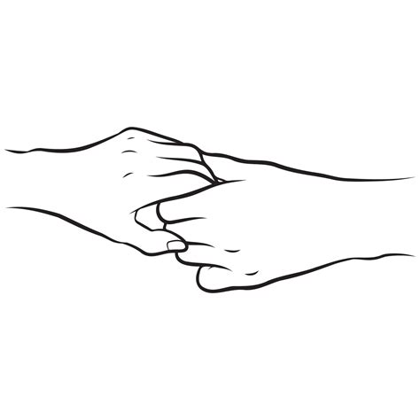 Couple Holding Hands Line Drawing 23429763 Vector Art At Vecteezy