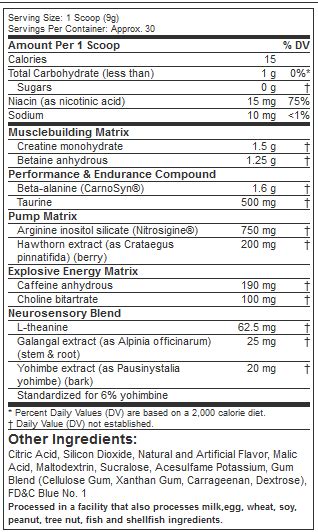 Vapor X Next Gen Pre Workout Servings By Muscletech Protonic