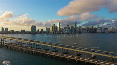 Miami at Sunset. Aerial View. Florida, USA Stock Video - Video of ...