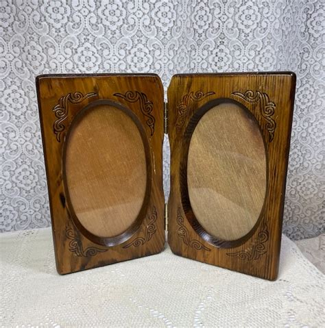 Vintage 5x7 Wood Double Photo Frame Vintage Wooden Picture Etsy