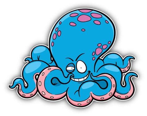 Octopus Cartoon Car Bumper Sticker Decal Car Bumper Stickers Car