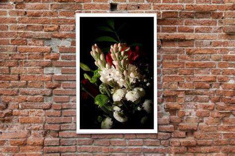 Kind of Cyan - Flowers with Caravaggio Light, Still-Life Giclée Photo, Baroque Bouquet, Limited ...