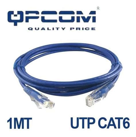 CABLE DE RED UTP PATCH CORD QPCOM QP 60150A CAT6 CERTIFICADO 1 METRO