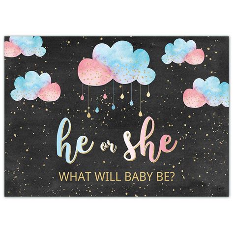 Buy Funnytree 7x5ft Rain Cloud Gender Reveal Party Backdrop Blue Or