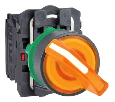 Interruptor Selector LED Naranja Schneider De 2 Posiciones XB5ak125B5