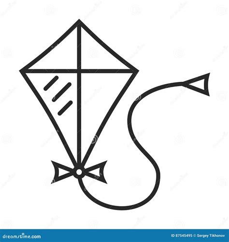 Kite Flying Vector Icon Stock Vector Illustration Of Collection 87545495