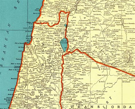 1939 Antique PALESTINE Map Vintage Map of Palestine Syria | Etsy