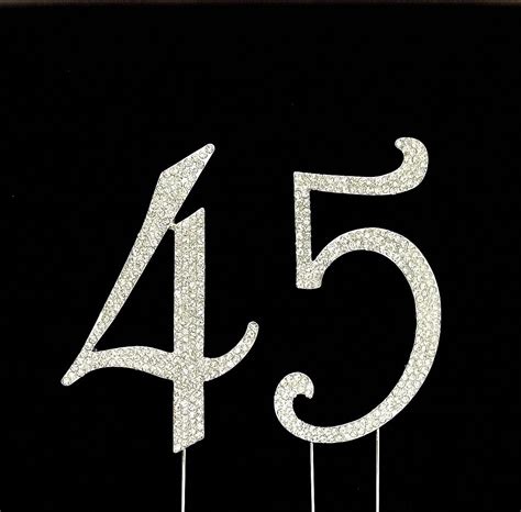 Number 45 For 45th Birthday Or Anniversary Cake Topper