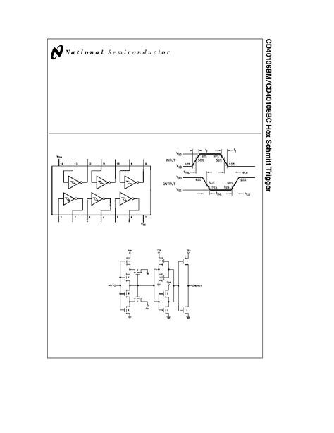 CD40106 Datasheet 1 6 Pages NSC Hex Schmitt Trigger