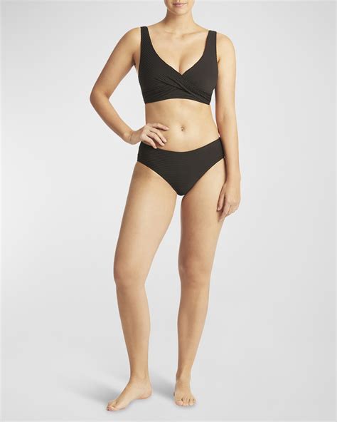 Sea Level Swim Cross Front Multifit Bikini Top Neiman Marcus