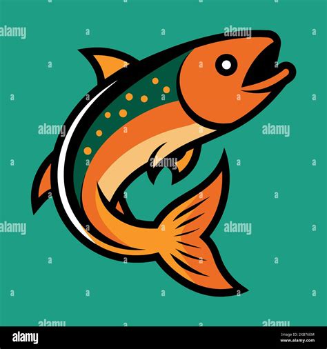 Brook Trout Fish Play Icon Vector Illustration Ai Generated Image