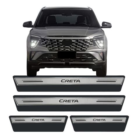 Kit Soleira De Porta Platinum Prata Hyundai Creta