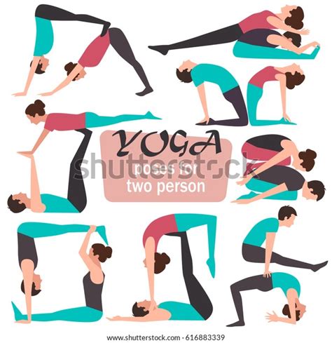 Yoga Two Set Yoga Postures Vector Stock Vector Royalty Free