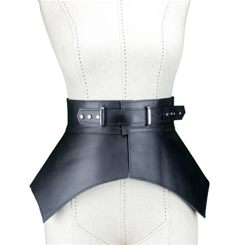 Womens Leather Peplum Corset Belt Plus Size Belt Etsy