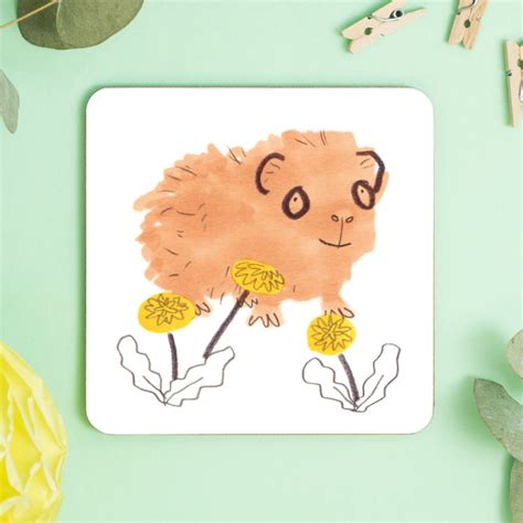 Guinea Pig Orange Fluffy Coaster Jo Clark Design