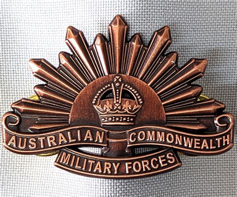 Ww Ww Australian Army Rising Brown Sun Collar Badges Replica Aif