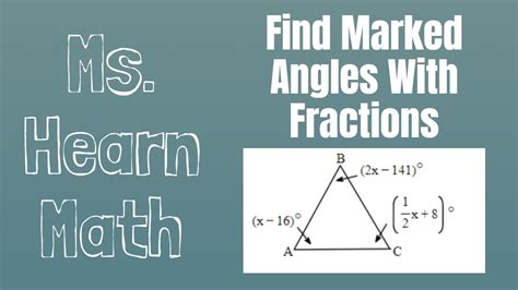 Find Marked Angles In Triangle Involving Fractions YouTube