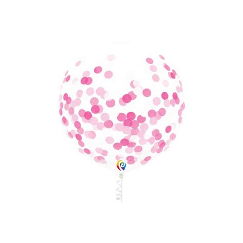 Ballon En Latex Transparent Avec Confettis Rose Pouces F Te Pour