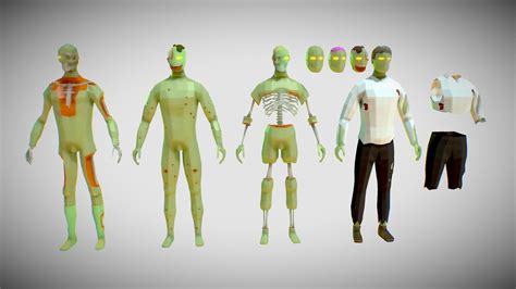 Male Zombie Poly Style Modular Buy Royalty Free D Model By Tiko