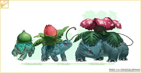 Frederic Wierum Realistic Pokémon Gen1 Starters Second Evo Venusaur