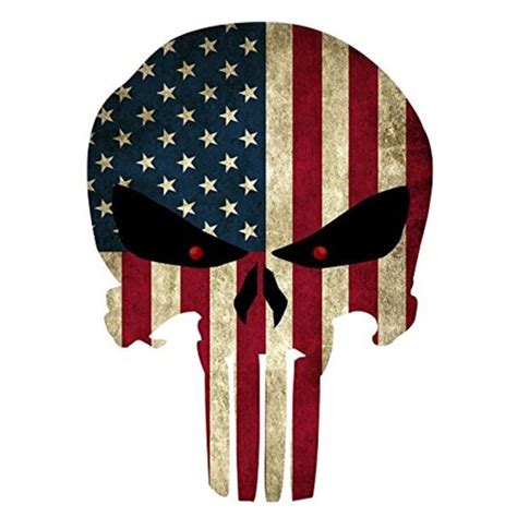 3pc 4 X3 Punisher Skull American Flag Sticker Decal Tactical Military