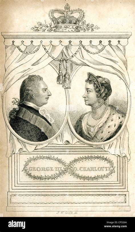 Portrait of King George III and Queen Charlotte of England Stock Photo ...