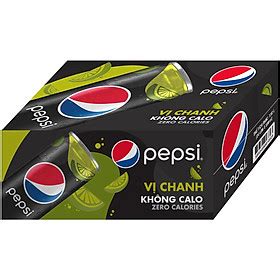 Thùng 24 Lon Nước Ngọt Có Gas Pepsi Vị Chanh Không Calo 330ml Lon