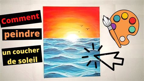 Comment Peindre Un Coucher De Soleil Sur Mer Acrylique Tuto Peinture