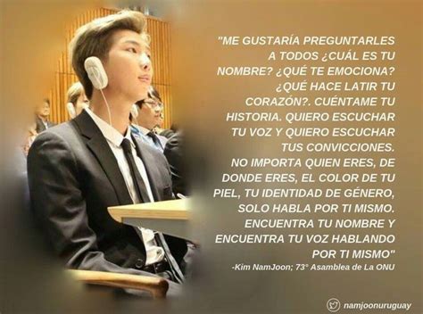 BTS en la ONU Kim Namjoon RM Discurso Bts Citas bts Frases increíbles