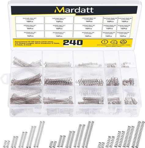 Mardatt Pcs Sizes Compression Springs Assortment Kit Mini