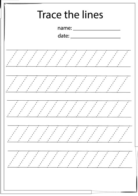 Lines Tracing Worksheets