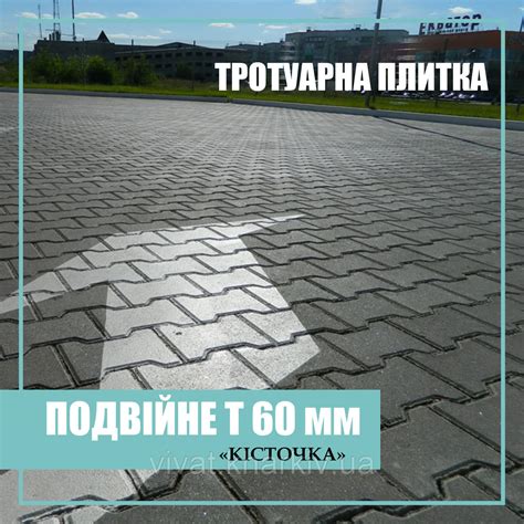 Тротуарная плитка Двойное Т 60 мм ( Косточка ) (ID#2006937256), цена ...