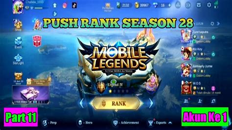 Push Rank Ml Push Rank Mobile Legend Akunke Part Season