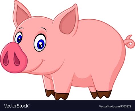 Cute baby pig cartoon Royalty Free Vector Image