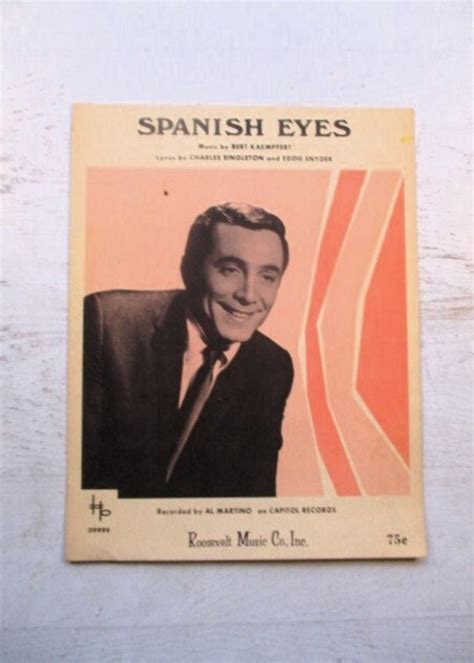 1965 Sheet Music Spanish Eyes Lyrics By Charles Singleton And Eddie Snyder Music By Bert