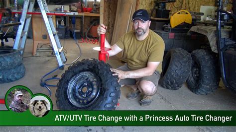 Atv Utv Tire Change With A Princess Auto Tire Changer Youtube