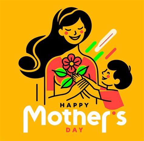 Premium Vector Lovely Mothers Day Greeting Card Mom With Children