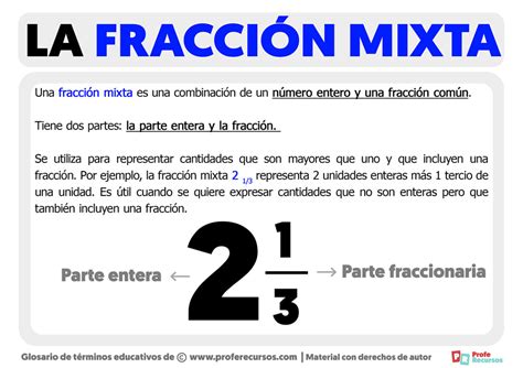 Qu Es Una Fracci N Mixta Definici N